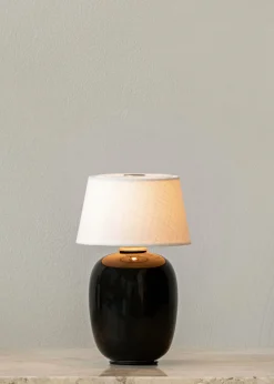 Lampe sans fil en céramique noir 20 x 12 cm Torso - Audo