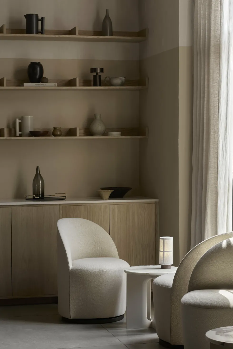 Lampe sans fil en lin naturel 23,5cm Hashira - Audo