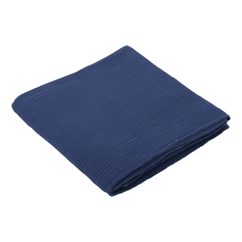 Lange en gaze de coton 90 x 90 cm bleu marine Les Petits - The Cool Republic