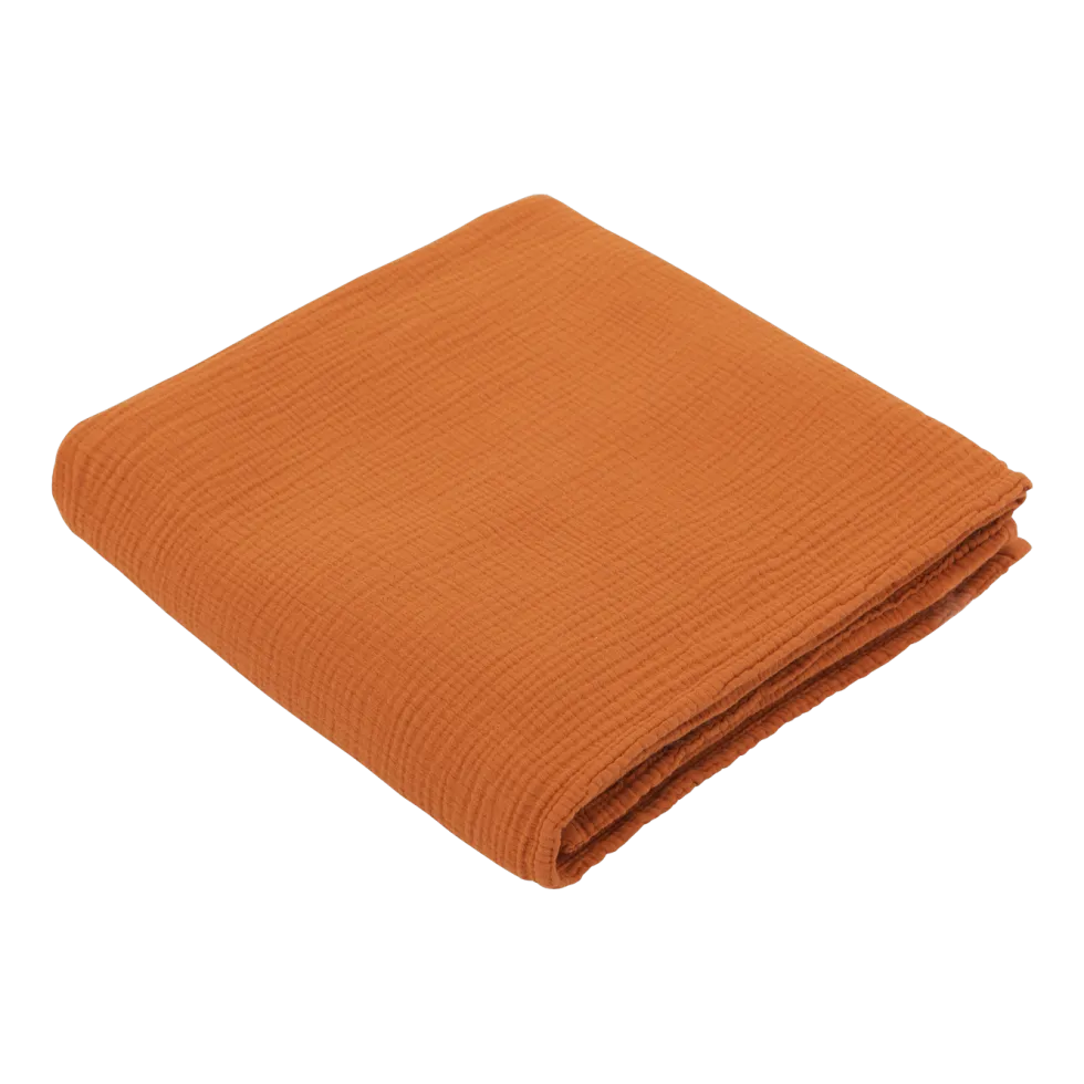 Lange en gaze de coton 90 x 90 cm orange abricot Les Petits - The Cool Republic