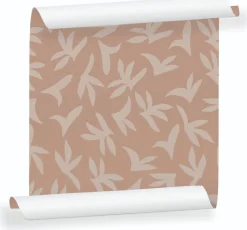 Lé de papier peint beige sur rose Loup - MUES Design