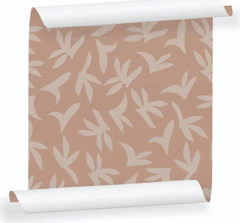 Lé de papier peint beige sur rose Loup - MUES Design
