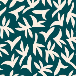 Lé de papier peint beige sur vert foncé Loup - MUES Design