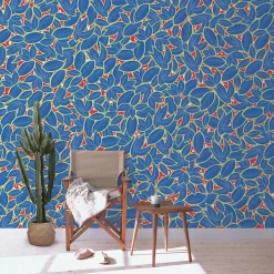 Lé de papier peint bleu Hassanatou - MUES Design