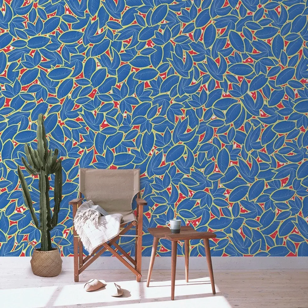 Lé de papier peint bleu Hassanatou - MUES Design