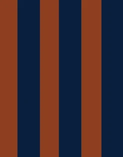 Lé de papier peint bleu nuit et marron Auguste 03 - Mues Design