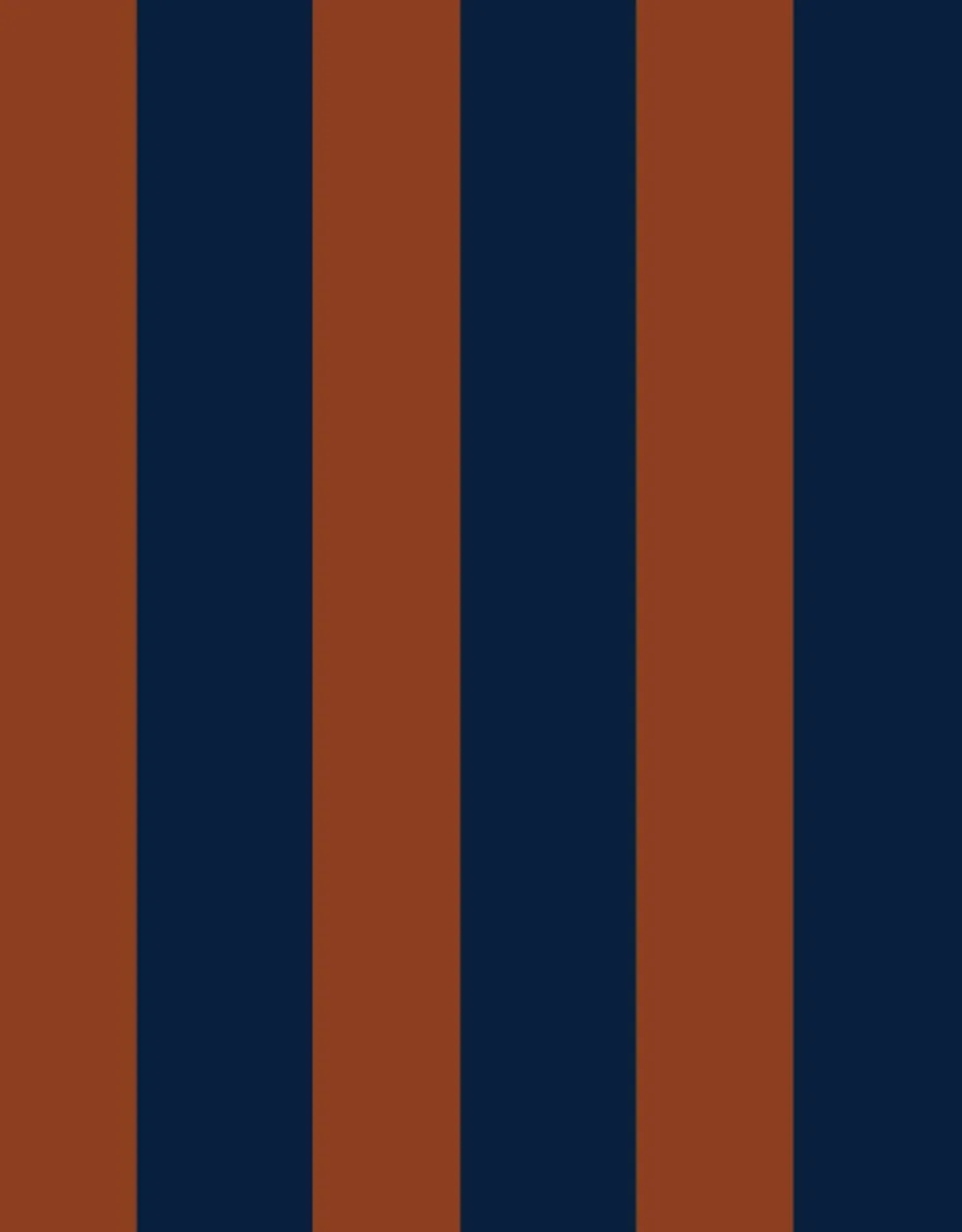 Lé de papier peint bleu nuit et marron Auguste 03 - Mues Design