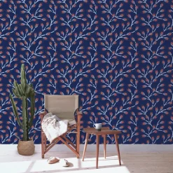Lé de papier peint bleu Nyambura - MUES Design