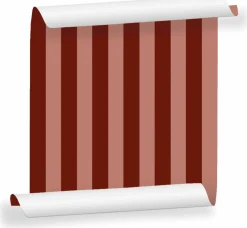 Lé de papier peint bordeaux clair et rose Auguste 02 - Mues Design