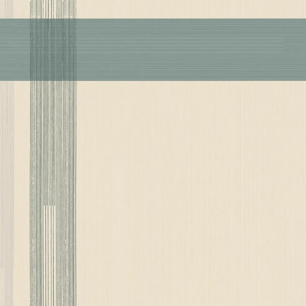 Lé de papier peint César rayures bleu et ficelle - Mues Design