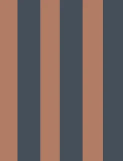 Lé de papier peint gris bleu et ocre rose Auguste 22 - Mues Design