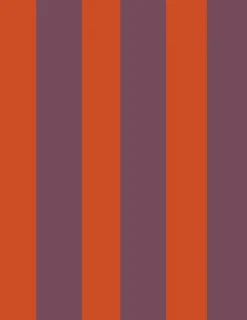 Lé de papier peint prune et orange fumée Auguste 14 - Mues Design