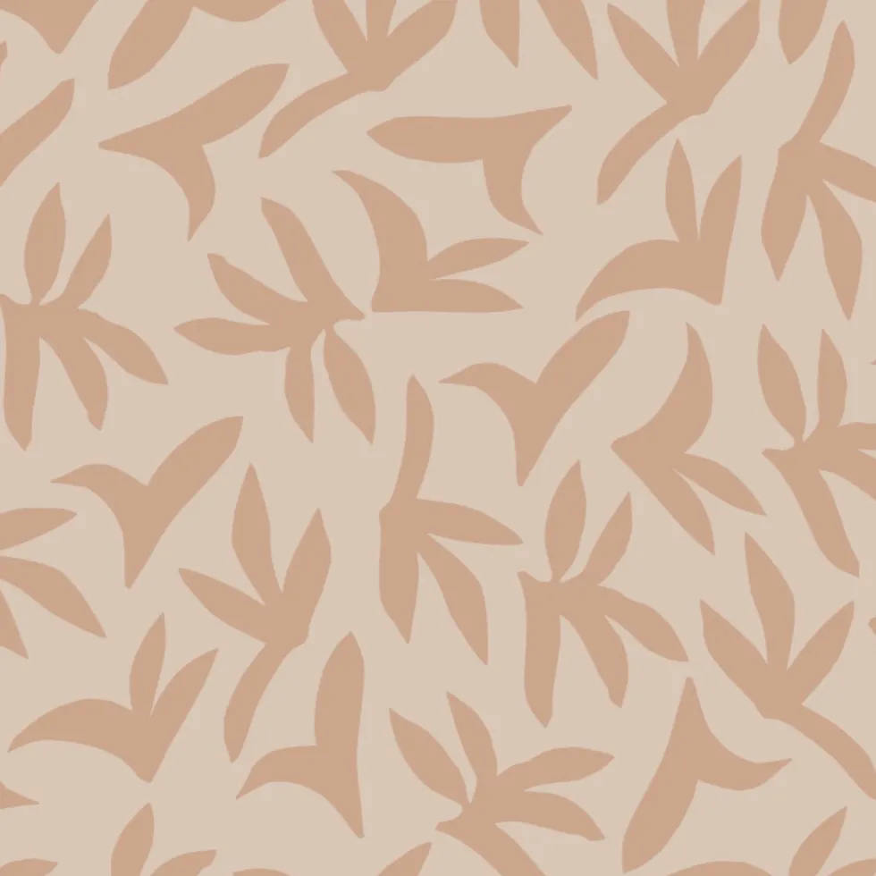 Lé de papier peint rose sur beige Loup - MUES Design