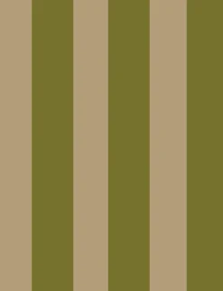 Lé de papier peint vert kaki et beige Auguste 25 - Mues Design