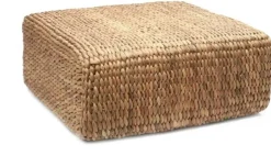 Le pouf en jacinthe d'eau carré - Naturel - M - Bazar Bizar