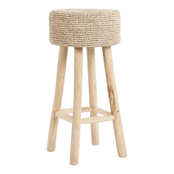 Le tabouret de bar en raphia - Bazar Bizar
