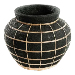 Le Vase Ventre - Noir Naturel - L - Bazar Bizar