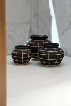 Le Vase Ventre - Noir Naturel - M - Bazar Bizar