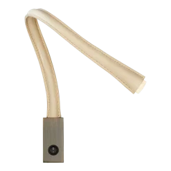 Liseuse en cuir ivoire et bronze avec interrupteur 60 cm Flexiled - Contardi