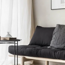 Lit de jour en bois clair et matelas lin Pace - Karup Design