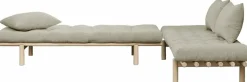 Lit de jour en bois clair et matelas lin Pace - Karup Design