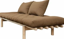 Lit de jour en bois clair et matelas mocca Pace - Karup Design