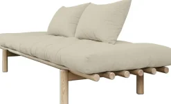 Lit de jour en bois naturel et coton beige Pace - Karup Design