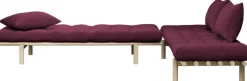 Lit de jour en bois naturel et coton violet Pace - Karup Design