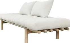 Lit de jour en bois naturel et matelas écru Pace - Karup Design