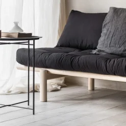 Lit de jour en bois naturel et matelas gris Pace - Karup Design