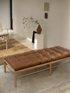 Lit de jour en chêne savonné et assise en cuir thor 301 180x70cm OW150 - Carl Hansen & Søn