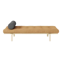 Lit de jour en pin clair et velours côtelé marron fudge Next Daybed - Karup Design
