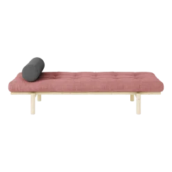 Lit de jour en pin clair et velours côtelé rose sorbet Next Daybed - Karup Design