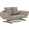 Lit de jour en polyester beige avec pieds en bois 178x68cm Ghia - Innovation Living