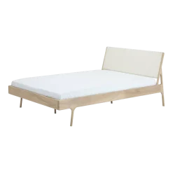 Lit en chêne huilé et coton tissé 180 x 200 cm Fawn - Gazzda