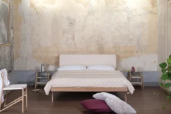 Lit en chêne huilé et coton tissé 180 x 200 cm Fawn - Gazzda