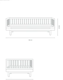 Lit enfant en chêne massif 75x145x50cm Pure - Nobodinoz