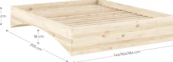 Lit en pin naturel 140x200cm Orbit - Karup Design