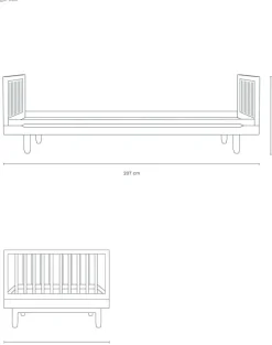 Lit individuel enfant en chêne massif 97x207x64cm Pure - Nobodinoz