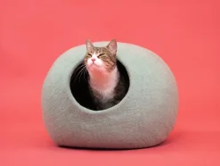 Lit pour chat en laine turquoise 38cm Fine - Myfelt