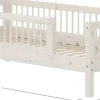Lit simple avec barrière en pin solide et contreplaqué de bouleau crème 90x200cm Classic - Flexa