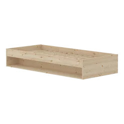 Lit simple avec étagère en pin solide 90x200cm Grow - Flexa