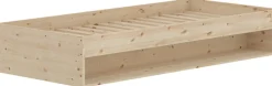 Lit simple avec étagère en pin solide 90x200cm Grow - Flexa