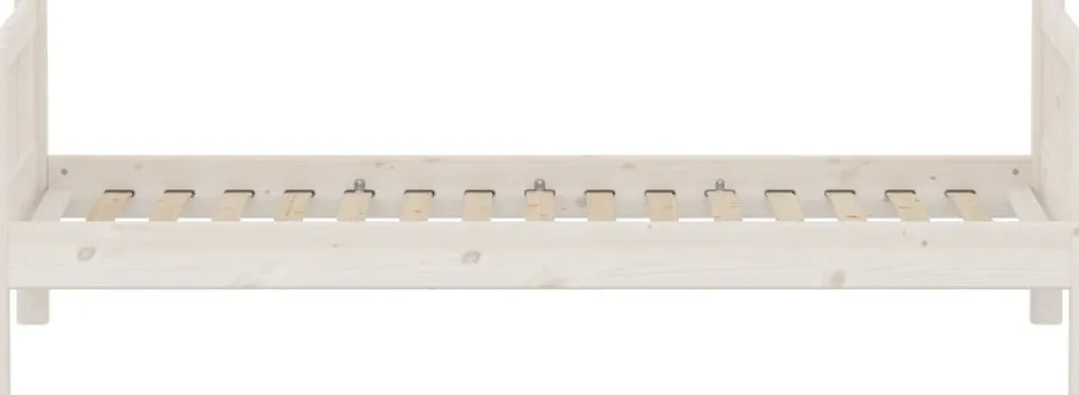 Lit simple en pin solide et contreplaqué de bouleau blanc 90x200cm Classic - Flexa