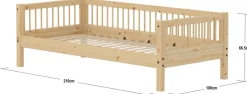 Lit simple en pin solide et contreplaqué de bouleau 90x200cm Classic - Flexa