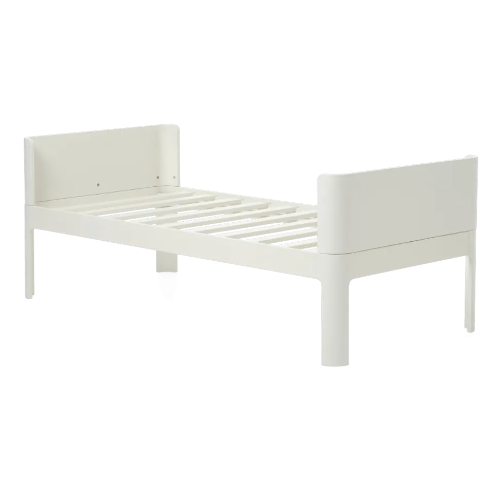 Lit simple pour enfant en bois contreplaqué crème 70x150cm Nova - Flexa