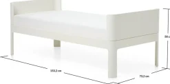 Lit simple pour enfant en bois contreplaqué crème 70x150cm Nova - Flexa
