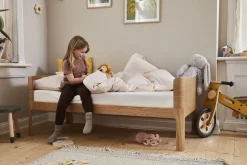 Lit simple pour enfant en bois de chêne 70x150cm Nova - Flexa
