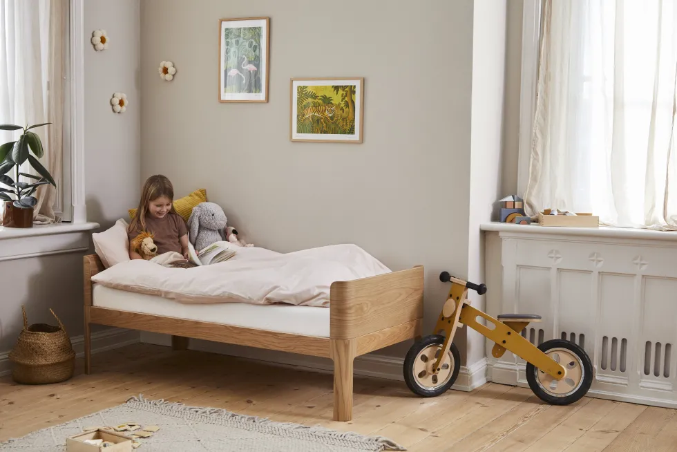 Lit simple pour enfant en bois de chêne 70x150cm Nova - Flexa