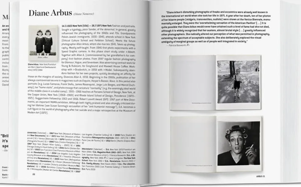 Livre relié 14x19,5cm 640 pages Photographes A-Z - Taschen